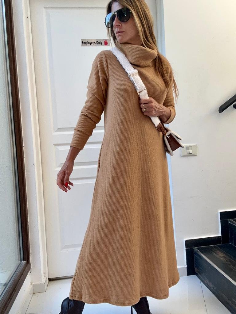 vestido poleron camel lana – Kowloon Outfit