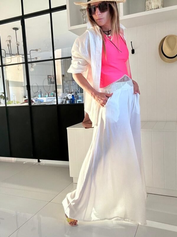 Pantalon soho off white satén - Image 3