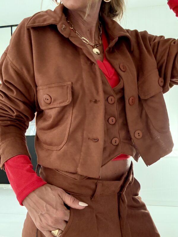 Chaqueta Molly gamuzada habano