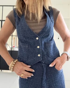 Chaleco Jean texturizado dark