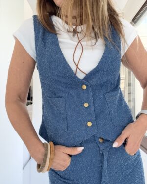 Chaleco Jean texturizado medium