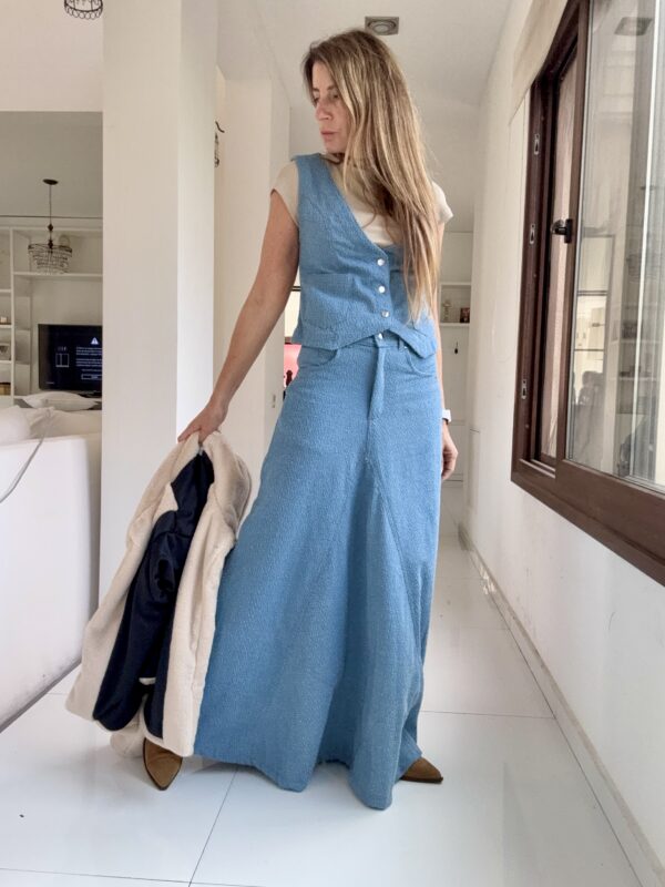 Falda crush denim texturizada light - Image 6