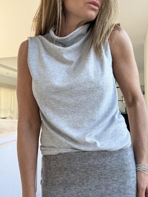 Musculosa Capuccino  gris Melange finita - Image 5