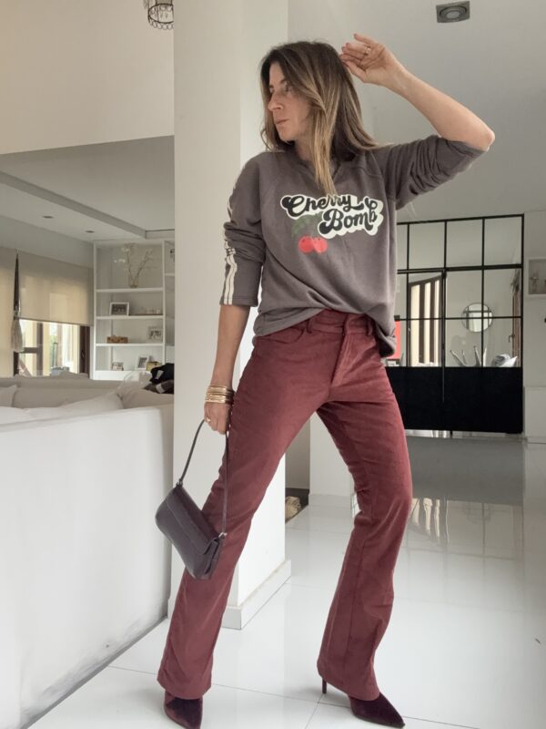 Pantalón Dumbo corderoy guinda