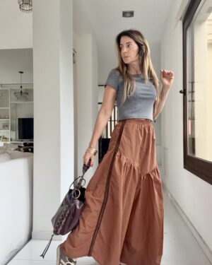 Falda  Hanói  chocolate con vivos