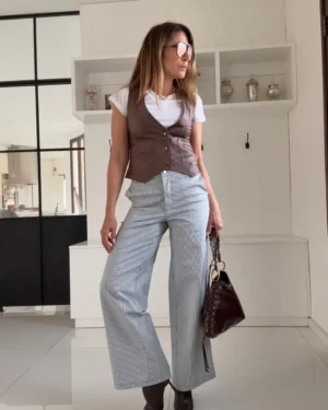 Pantalón Baby Iconic  rayado azul