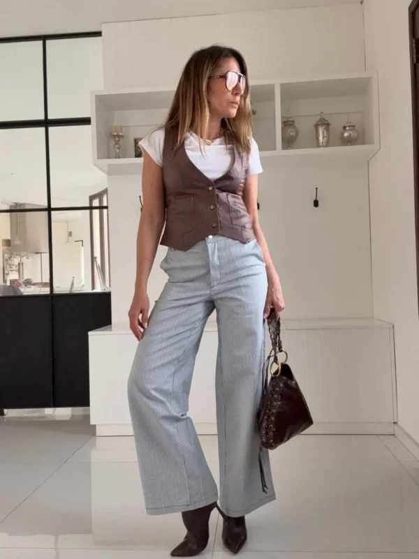 Pantalón Baby Iconic  rayado azul