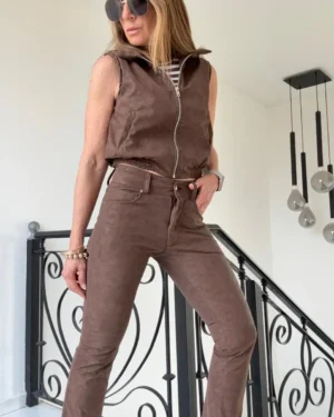 Pantalón Dumbo nobuck chocolate
