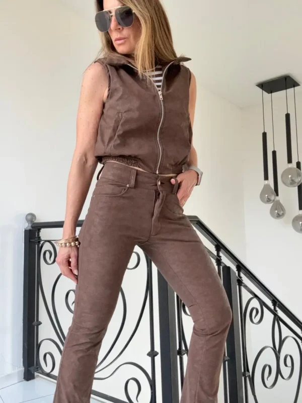 Pantalón Dumbo nobuck chocolate