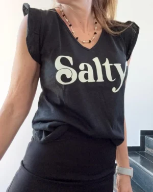Remera ewa negra flame Salty