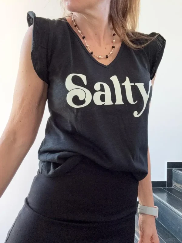 Remera ewa negra flame Salty