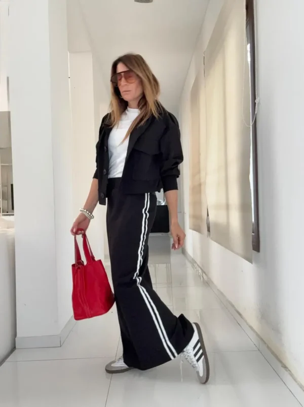 Falda Ayra negra vivos off white coleccion invernalia
