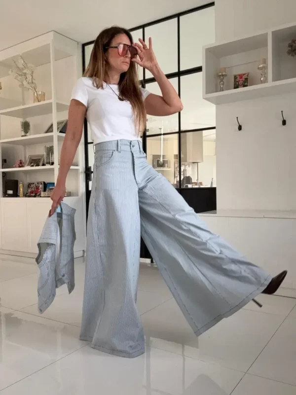 Pantalón Iconic  rayado azul - Image 3