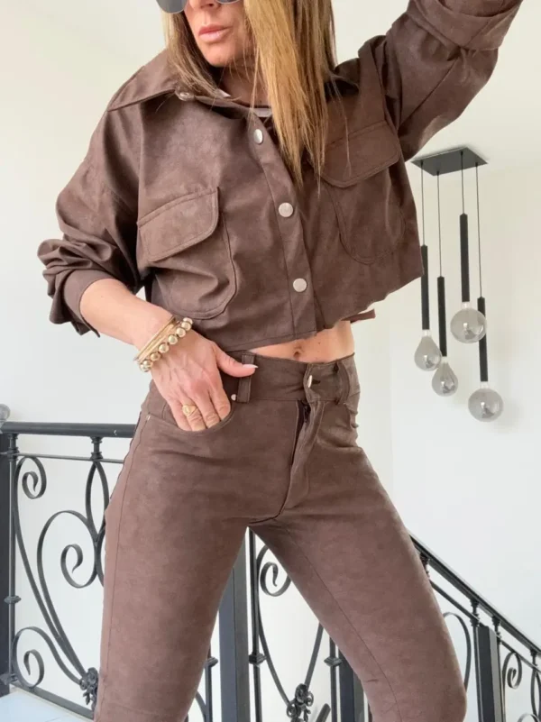 Chaqueta Molly nobuk chocolate - Image 2