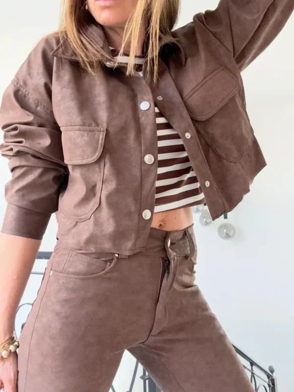 Chaqueta Molly nobuk chocolate - Image 3