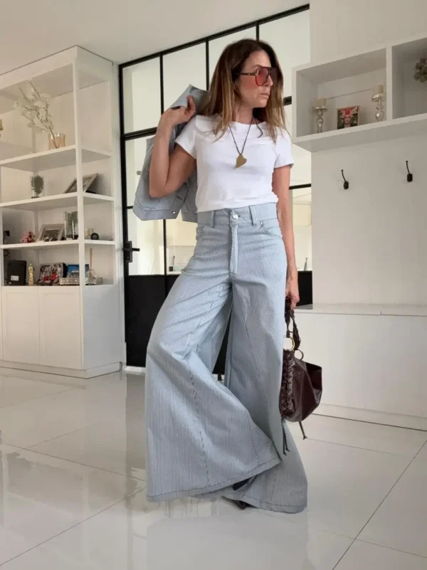 Pantalón Iconic  rayado azul - Image 6