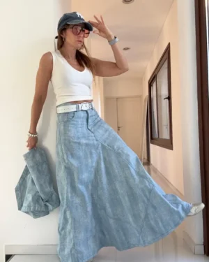 Falda crush Jean celeste