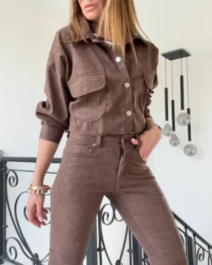 Chaqueta Molly nobuk chocolate