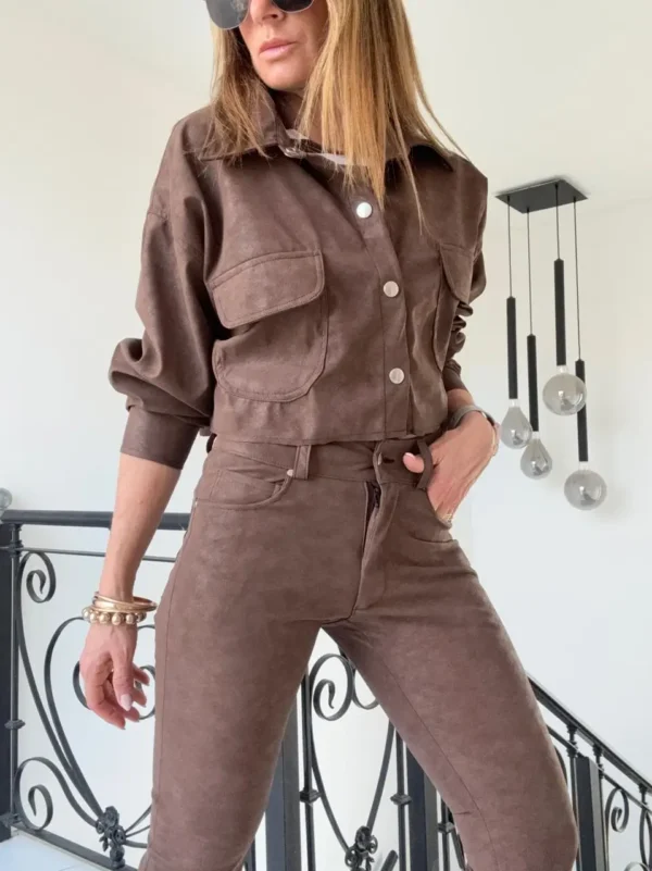 Chaqueta Molly nobuk chocolate