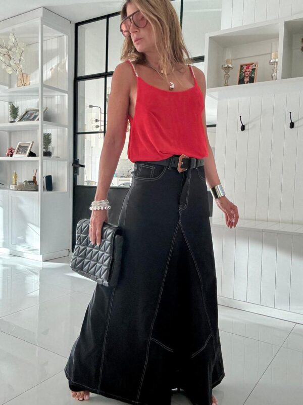 Falda crush negra con brillos - Image 7