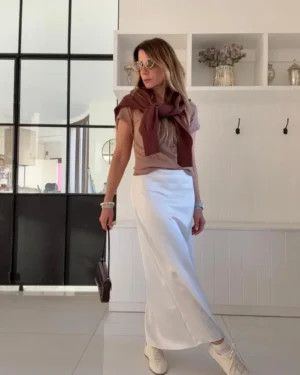 Falda lencera off white sedita kim