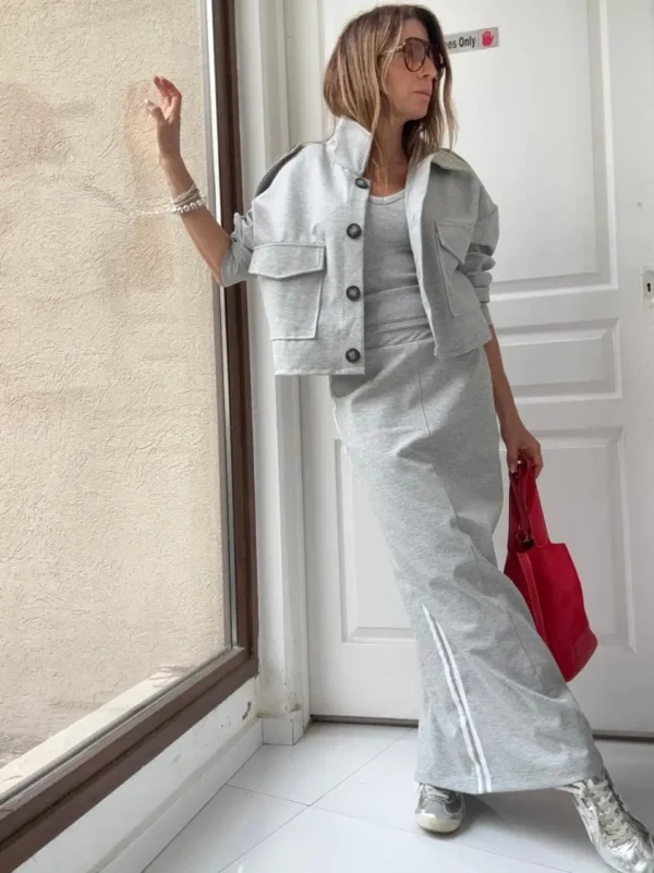 Falda Ayra gris vivos off white coleccion invernalia - Image 19