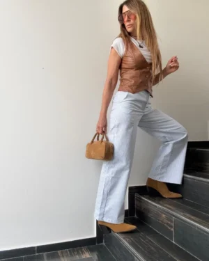 Pantalón Baby Iconic  rayado celeste
