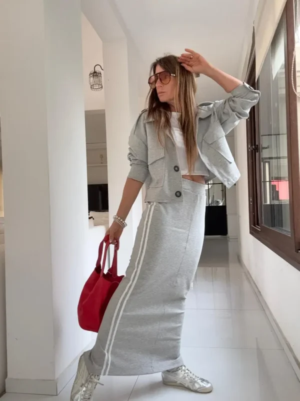 Falda Ayra gris vivos off white coleccion invernalia - Image 20