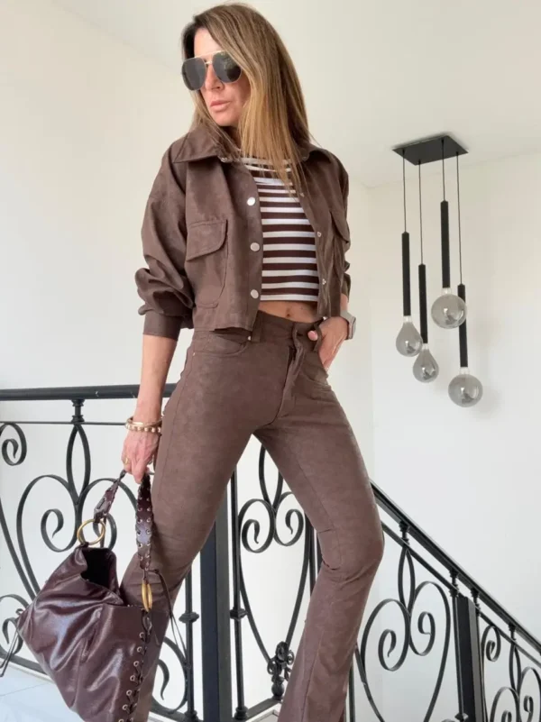 Chaqueta Molly nobuk chocolate - Image 8