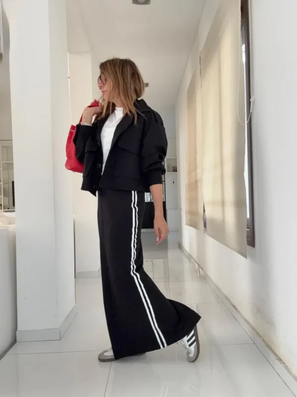 Falda Ayra negra vivos off white coleccion invernalia - Image 9