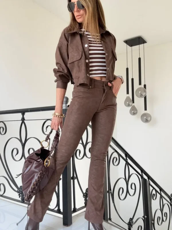 Chaqueta Molly nobuk chocolate - Image 7