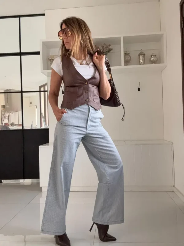 Pantalón Baby Iconic  rayado azul - Image 9