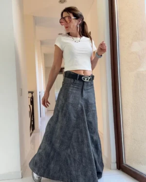 Falda crush Jean negra