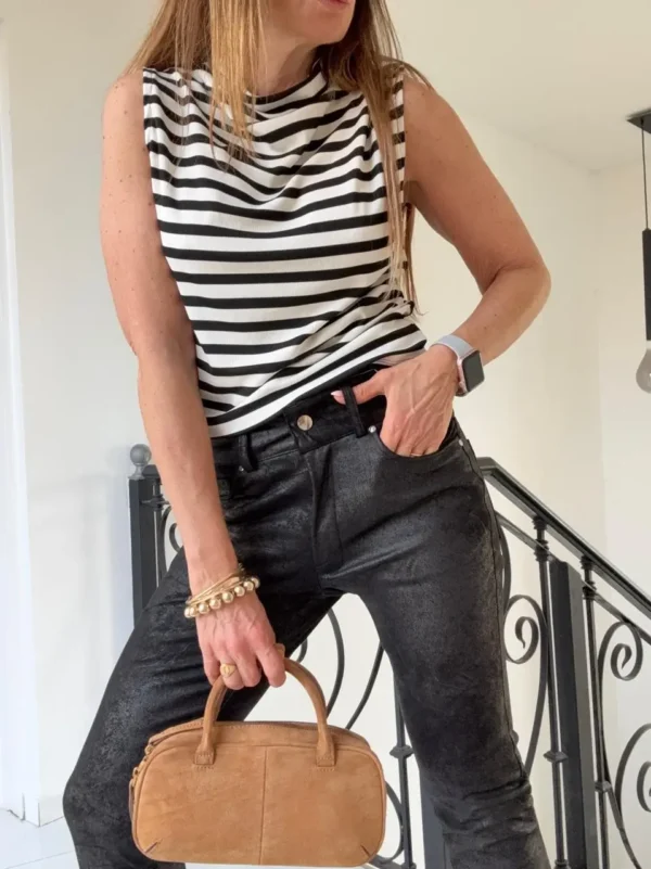 Pantalón Dumbo nobuck marmolado negro super elastizado - Image 3