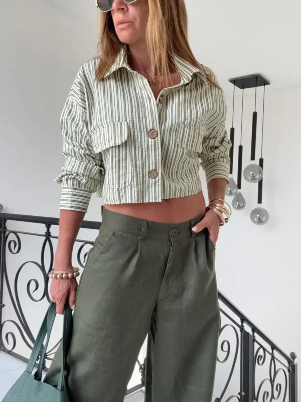 Pantalon sastrero ritta  lino 100% positano  romero - Image 13