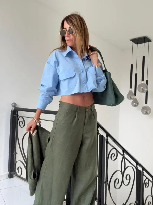 Pantalon sastrero ritta  lino 100% positano  romero - Image 14