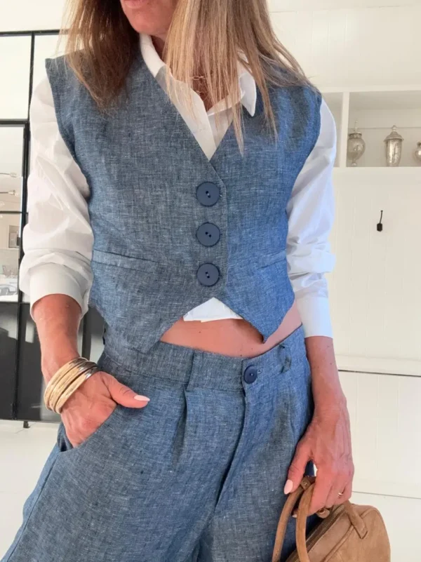 Chaleco lino 100% denim - Image 7