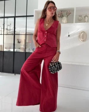 Pantalón Iconic  cherry