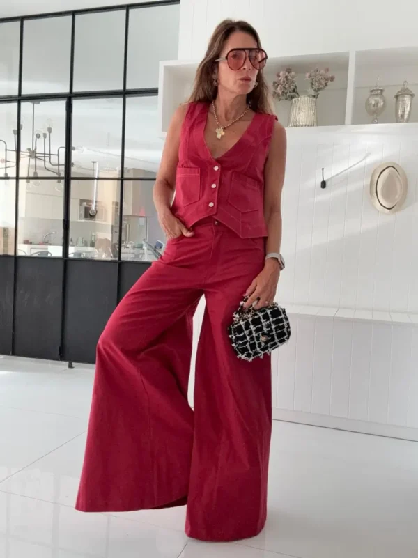 Pantalón Iconic  cherry