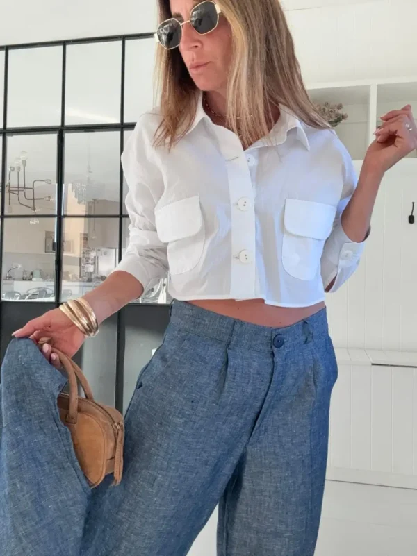 Camisa  Molly blanca cotton - Image 9