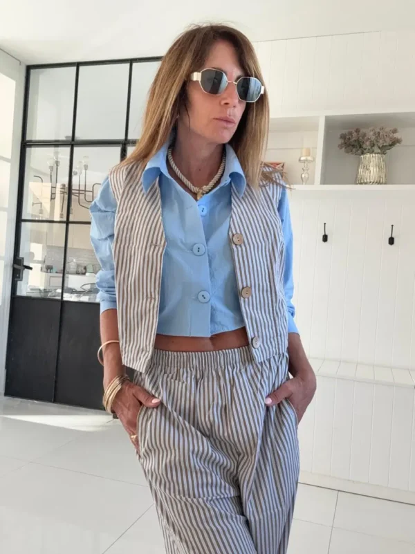 Camisa  Molly  crema del cielo cotton - Image 6