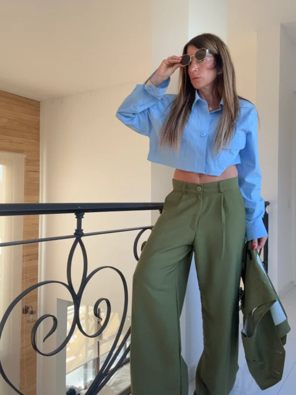 Pantalon sastrero ritta  lino Delhi pepino - Image 2