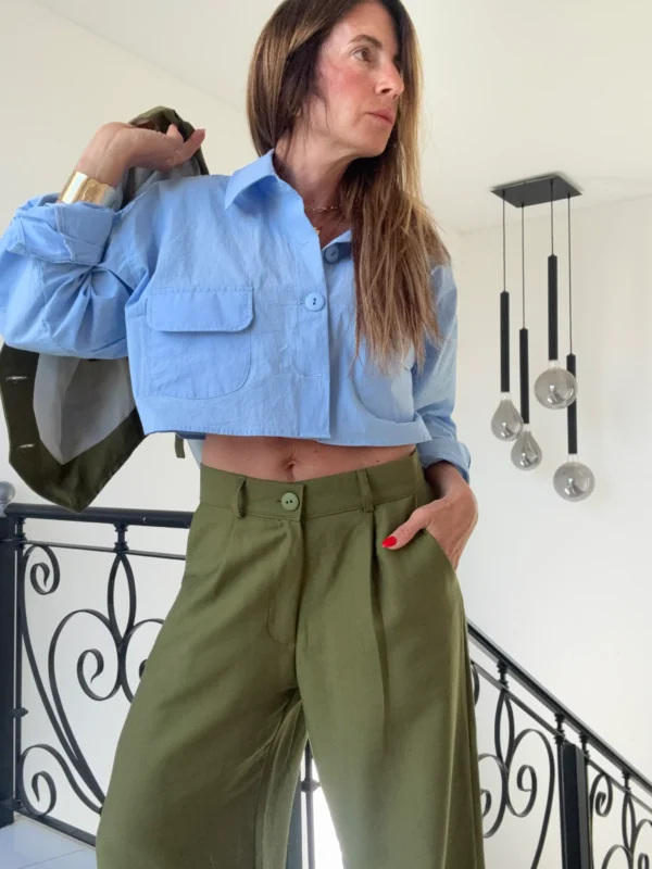 Pantalon sastrero ritta  lino Delhi pepino - Image 12