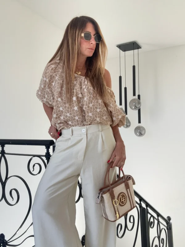 Pantalon sastrero ritta  lino Delhi crema - Image 4