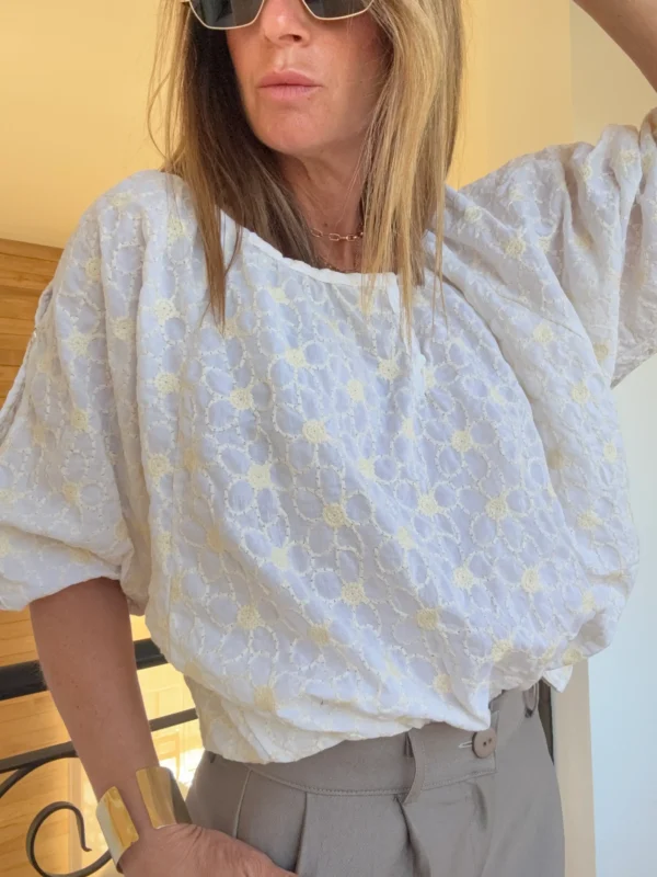 Blusa orange blanca bordada - Image 2