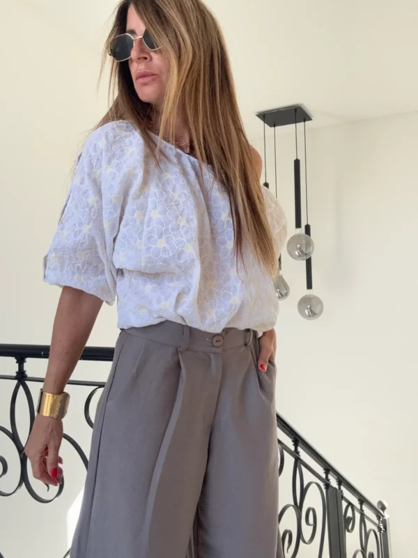 Blusa orange blanca bordada - Image 5