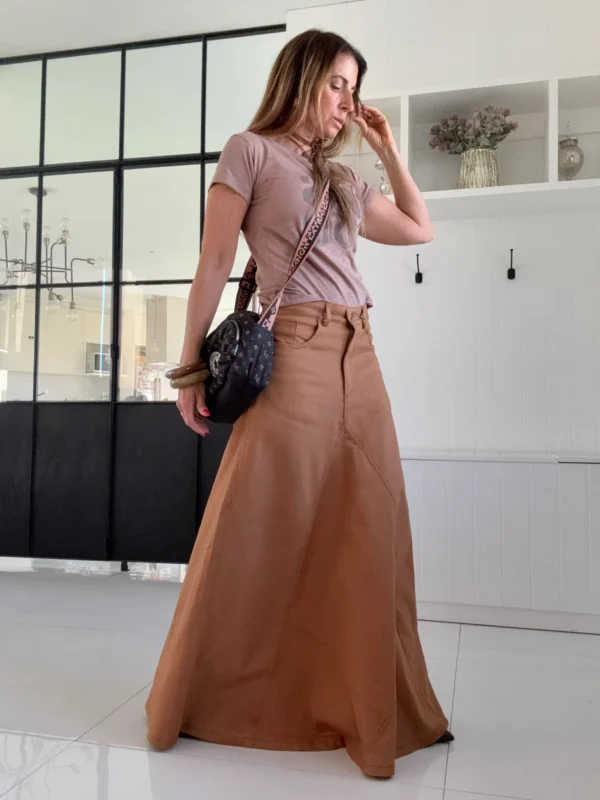 Falda crush ddl gabardina importada