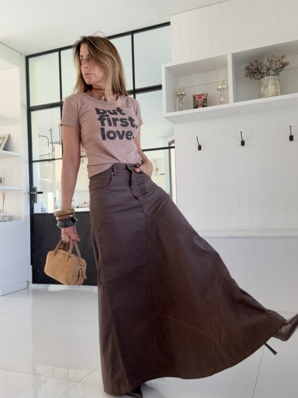 Falda crush chocolate gabardina - Image 6