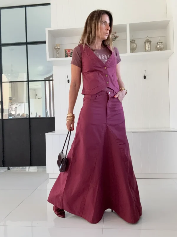 Falda crush cherry gabardina - Image 12