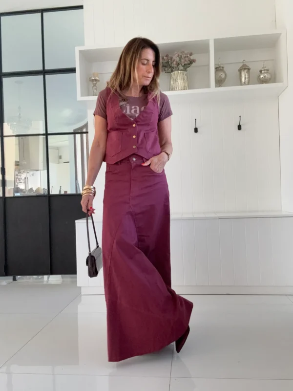 Falda crush cherry gabardina - Image 11